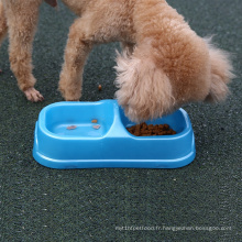 Double bols en plastique chiot tasses de nourriture bol pour chiens